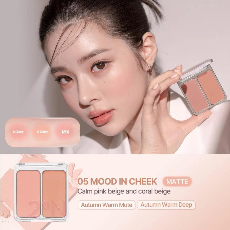2aN Dual Cheek Blush #05 Mood In Cheek
