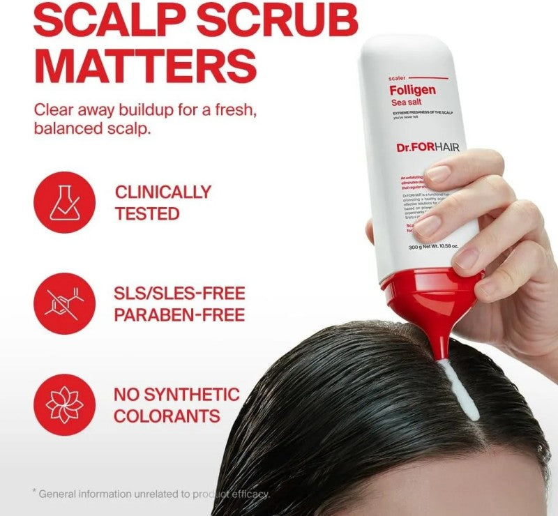 Dr.Forhair Sea Salt Scaler 300ml + Folligen Scalp Pack 250ml