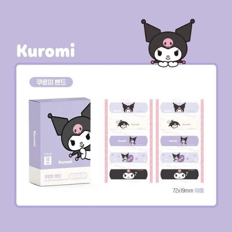 Sanrio Cute Adhesive Bandages Kuromi 10pcs