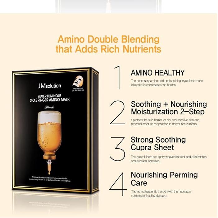 JM Solution Luminous S.O.S Ampoule Vita Mask Black 1pcs