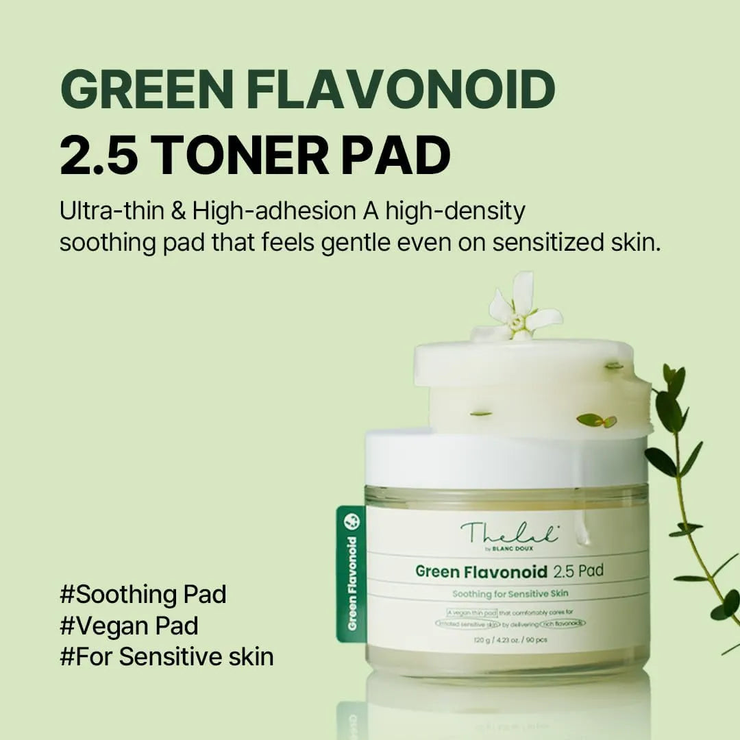 The Lab By Blanc Doux Green Flavonoid 2.5 Toner Pads 90pcs + Refill 90pcs