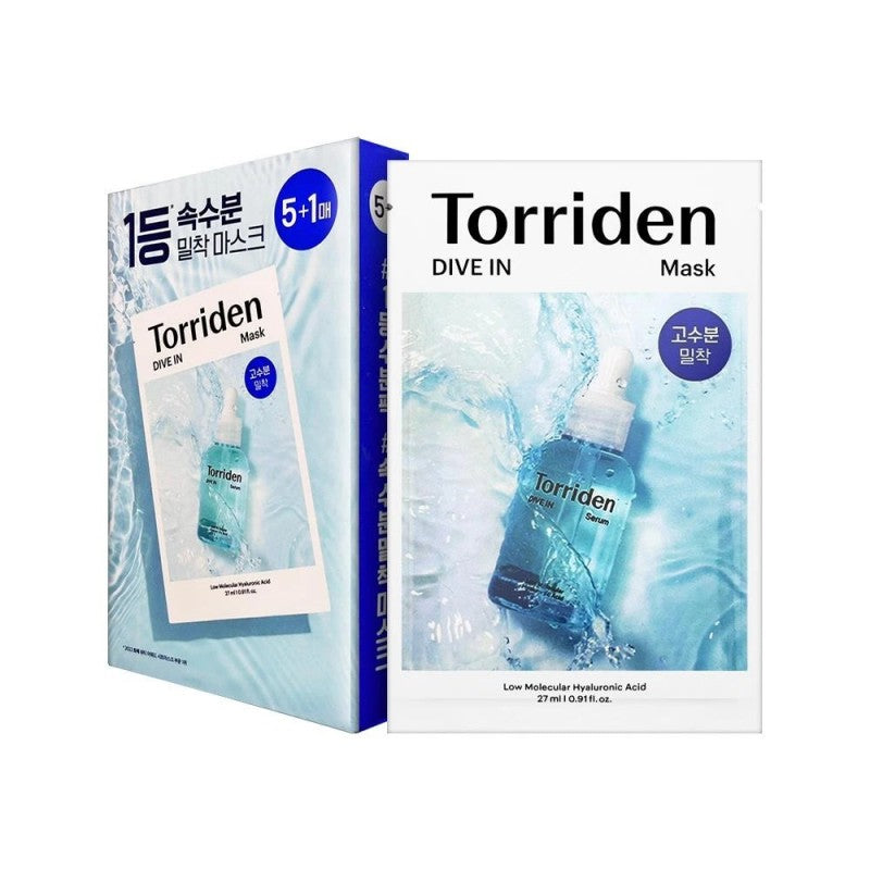 Torriden DIVE IN Low Molecular Hyaluronic Acid Mask 5+1pcs