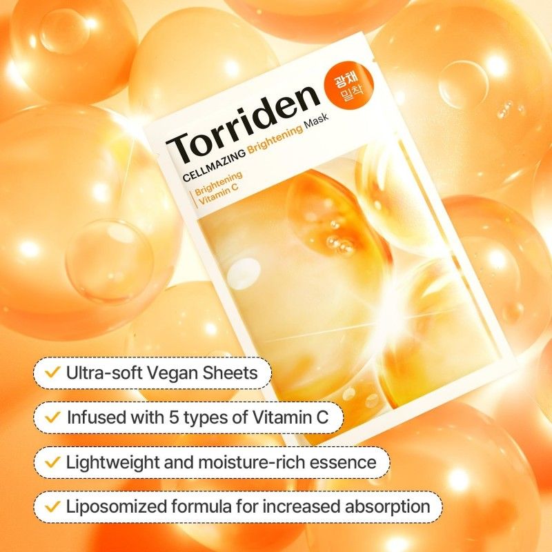 Torriden桃瑞丹维C提亮面膜保湿焕白 10枚