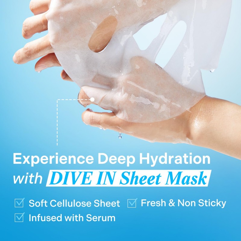 Torriden Dive In Low Molecular Hyaluronic Acid Mask 8pcs (+Cellmazing 2pcs)