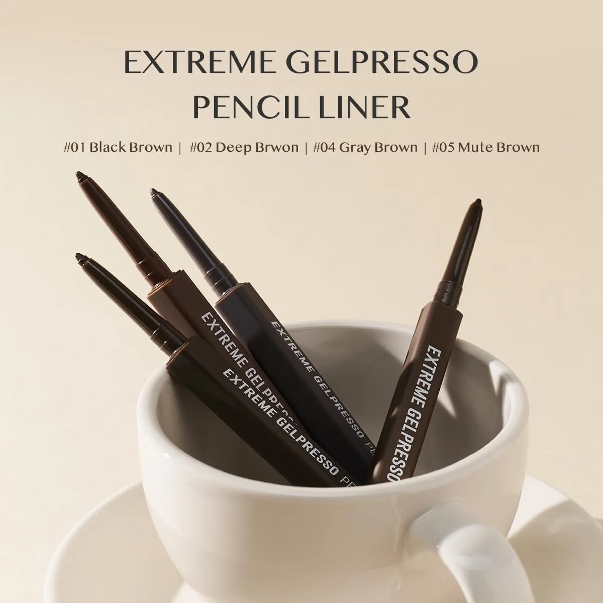 Clio Extreme Gelpresso Pencil Liner #04 Gray Brown