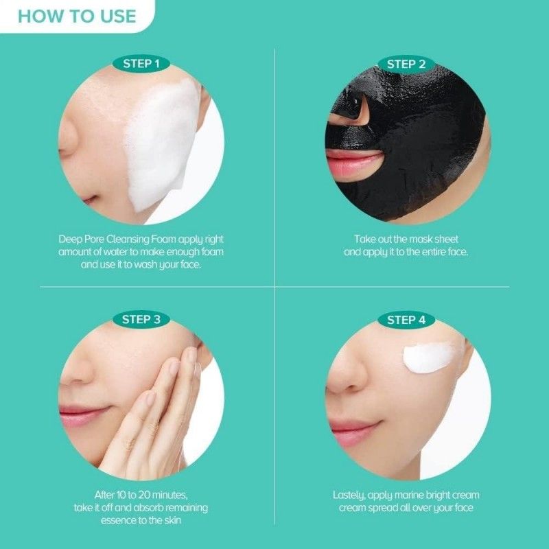 JM Solution Marine Luminous Black Pearl Balancing Mask 10pcs