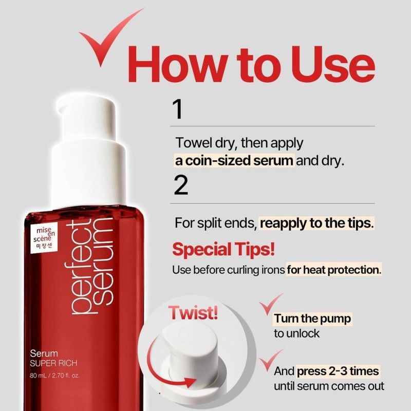 Mise En Scene爱茉莉完美丰盈精华护发油红色 80ml
