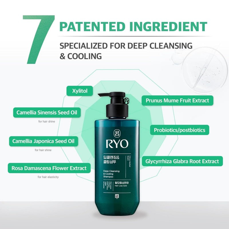 Ryo Deep Cleansing & Cooling Hair Shampoo 480ml
