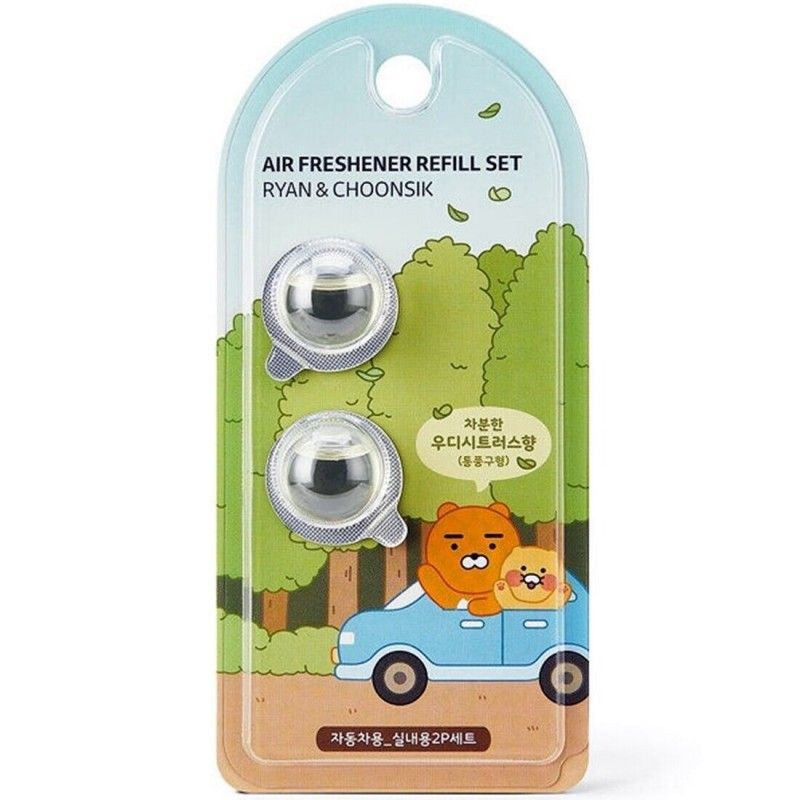 Kakao Friends Car Air Freshener Replacement Refill Set Woody Citrus Ryan&Choonsik
