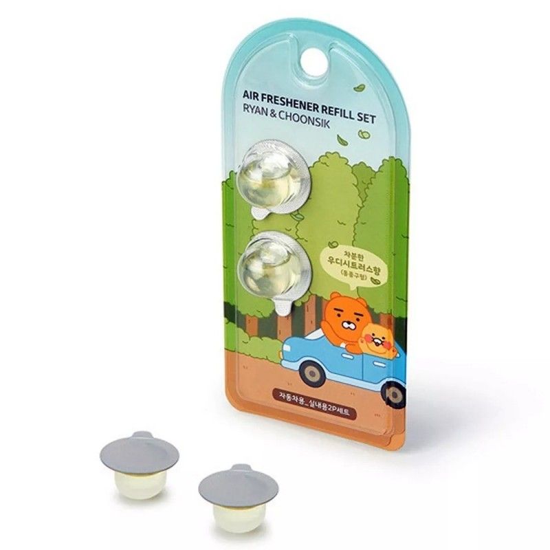 Kakao Friends Car Air Freshener Replacement Refill Set Woody Citrus Ryan&Choonsik
