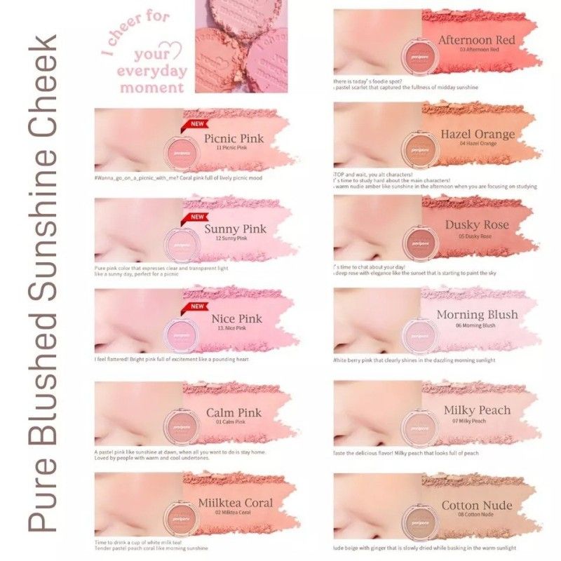 Peripera Pure Blushed Sunshine Cheek #12 Sunny Pink