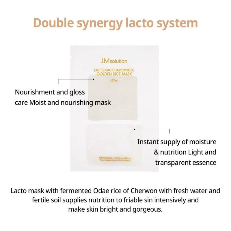 JM Solution Lacto Saccharomyces Golden Rice Mask Plus 10pcs