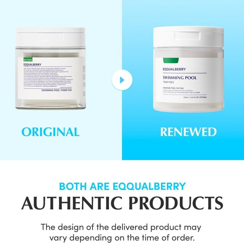 Eqqualberry游泳池爽肤棉片温和去角质 70片