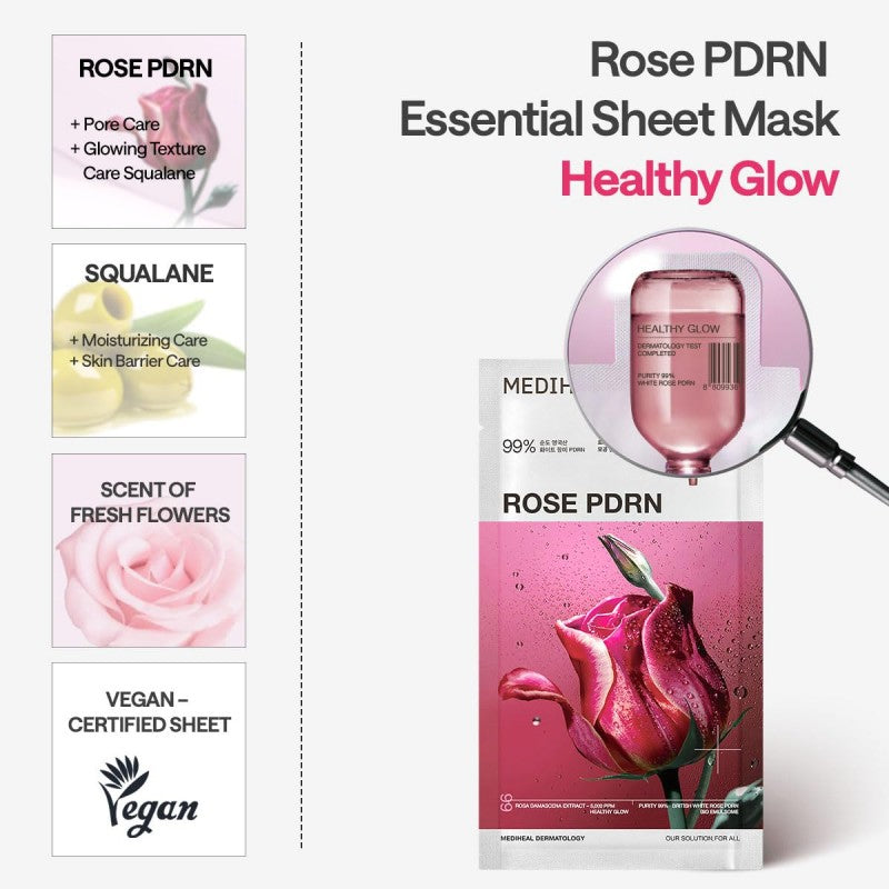 Mediheal Rose PDRN Essential Mask 11pcs