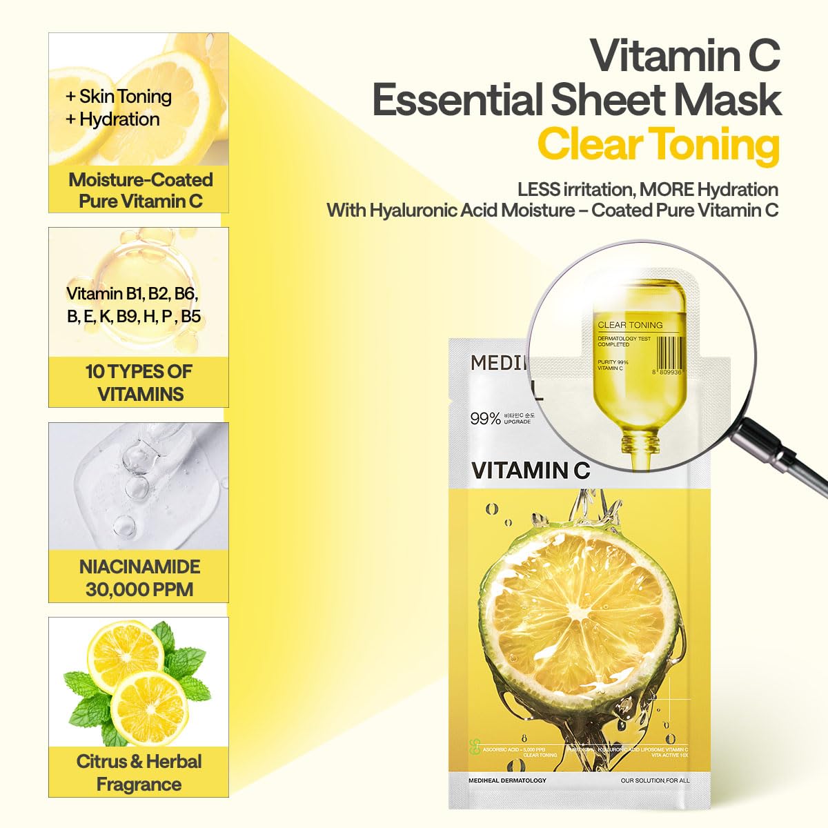 Mediheal Vitamin C Essential Mask Clear Toning 10+1pcs