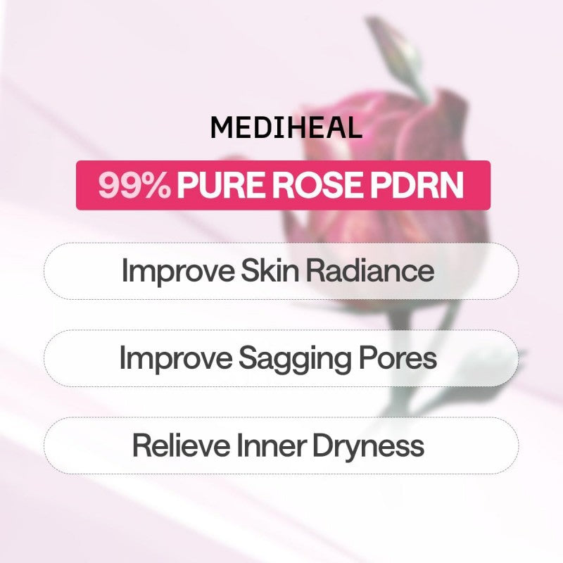 Mediheal Rose PDRN Bio Seconderm Mask 10pcs