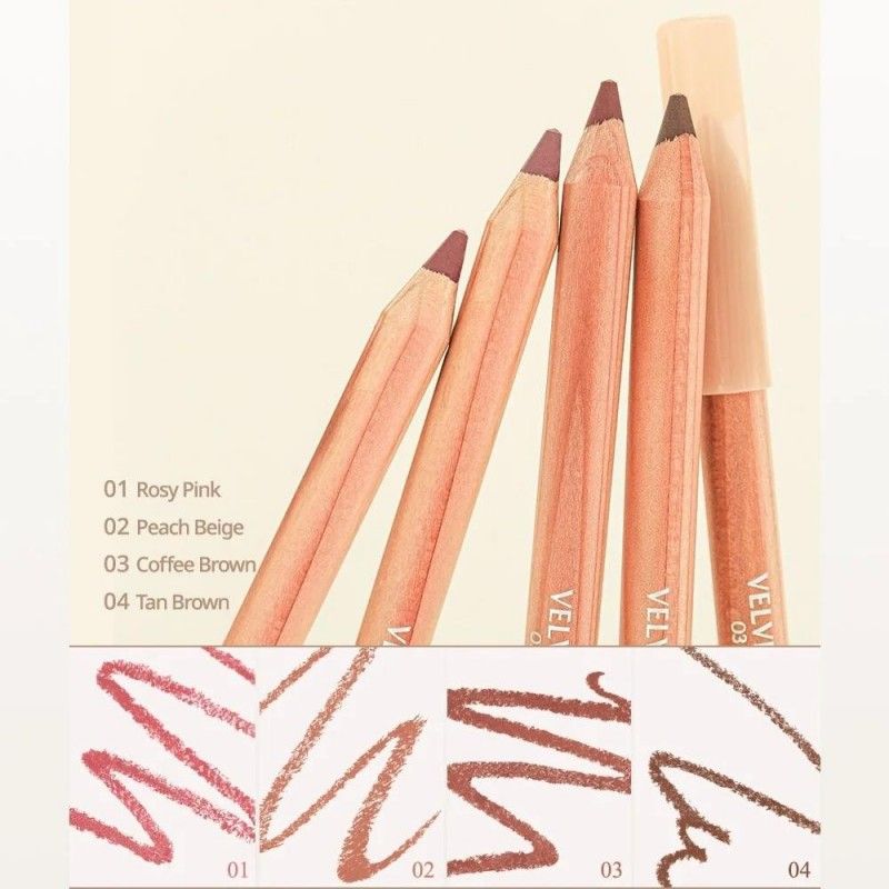 Clio Velvet Lip Pencil & Sharpener Set #01 Rosy Pink