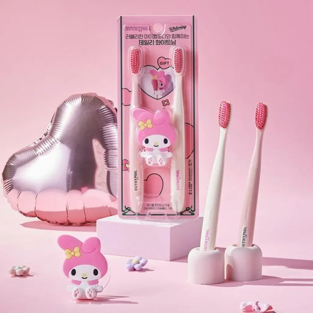 Euthymol Sanrio Whitening Toothbrush with Hook My Melody Pink 1+1pcs