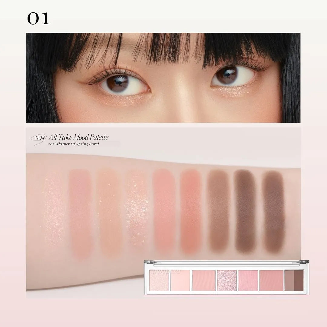 Peripera All Take Mood Palette #01 Whisper of Spring Coral