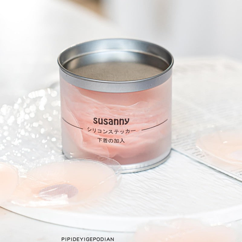 Susanny Adhesive Silicone Nipple Covers Round Shape Natural Skin 6 Pairs