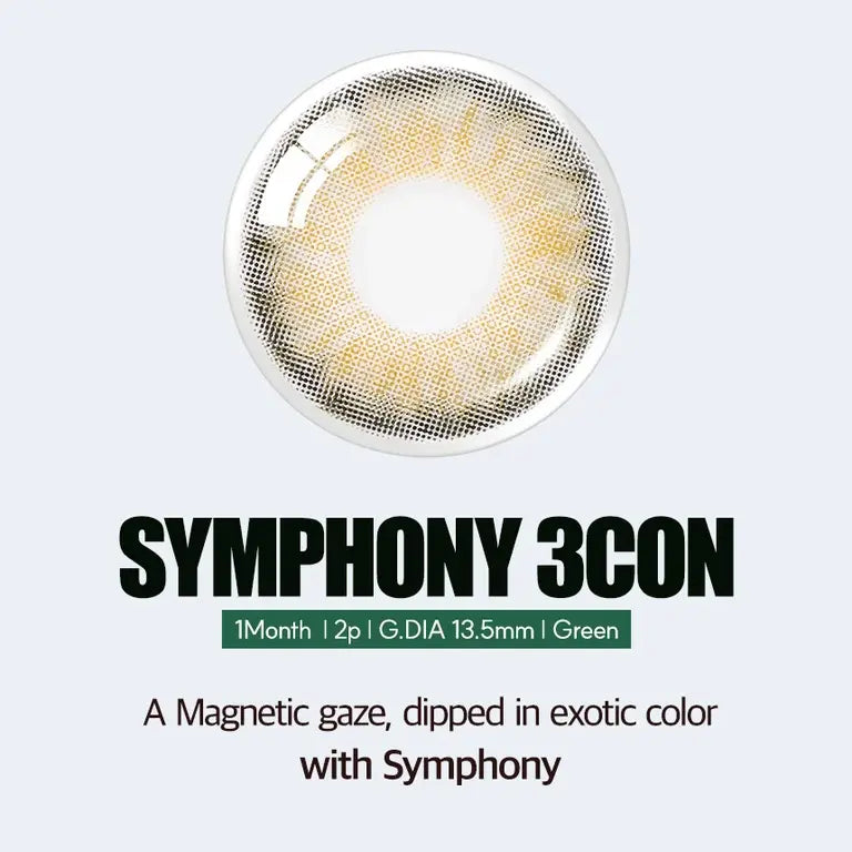 Olens 1-Month Colored Contact Lens Symphony 3Con Green ±000