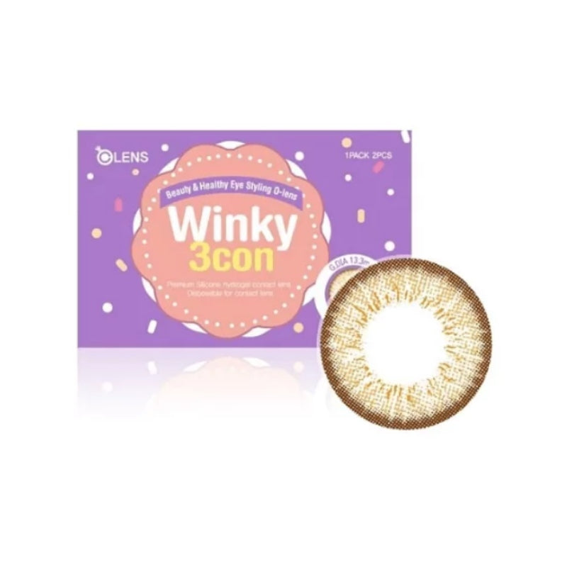 Olens 1 Month Colored Contact Lens Winky 3Con Brown -5.00