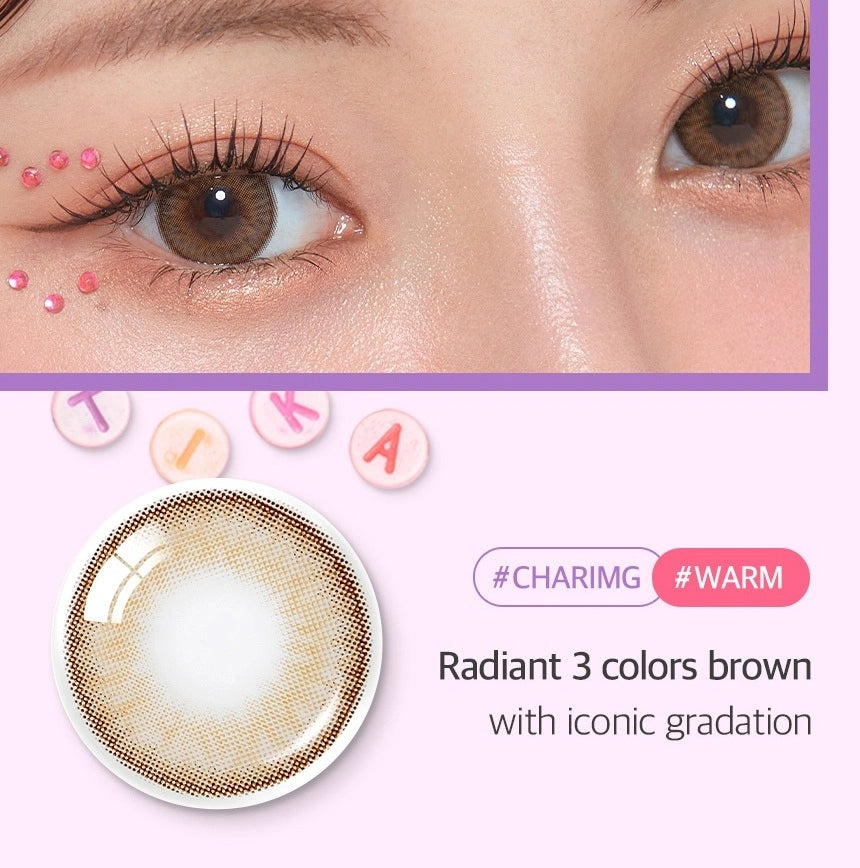 Olens 1 Month Colored Contact Lens Tika 3con Brown -4.50 2pcs