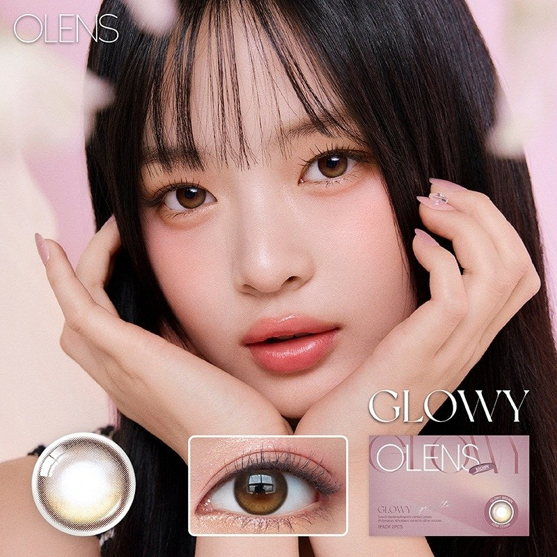 Olens 1-Month Colored Contact Lens Glowy Brown ±000 2pcs