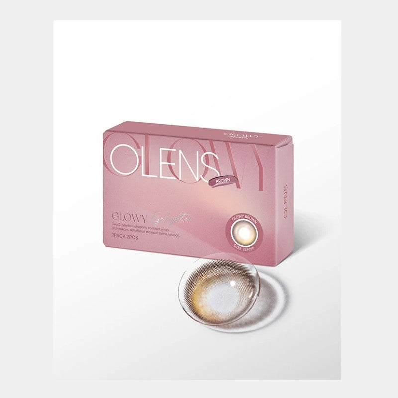 Olens 1-Month Colored Contact Lens Glowy Brown ±000 2pcs