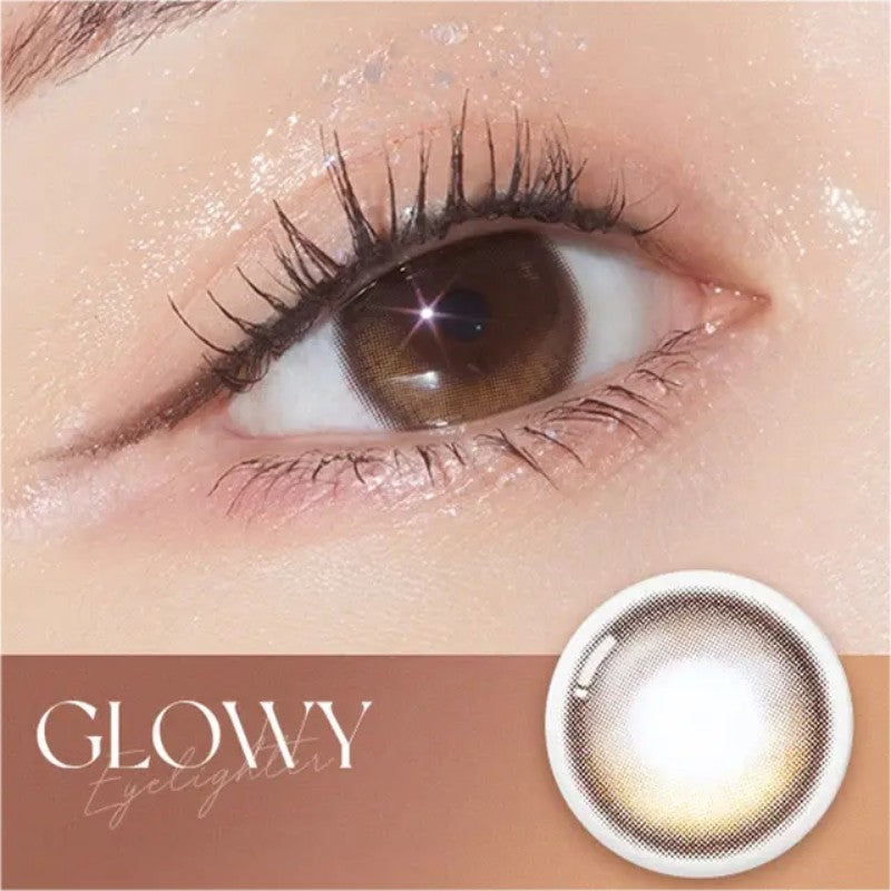 Olens 1-Month Colored Contact Lens Glowy Brown ±000 2pcs