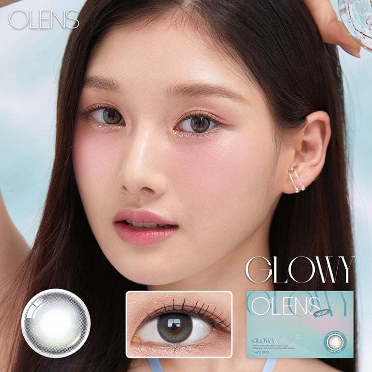 Olens 1 Month Colored Contact Lens Glowy Ash Gray -5.00 2pcs