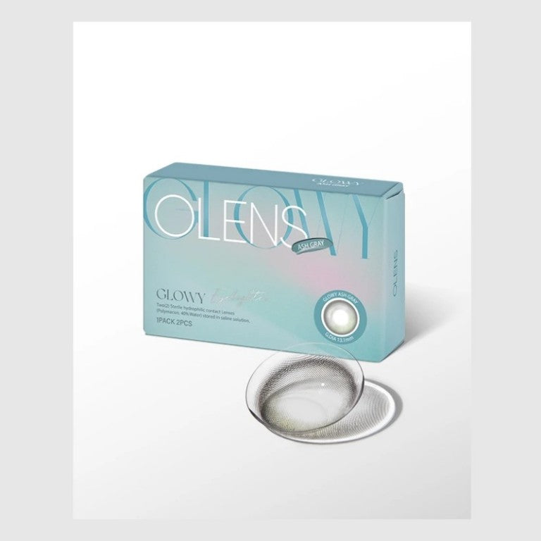 Olens 1 Month Colored Contact Lens Glowy Ash Gray -5.00 2pcs