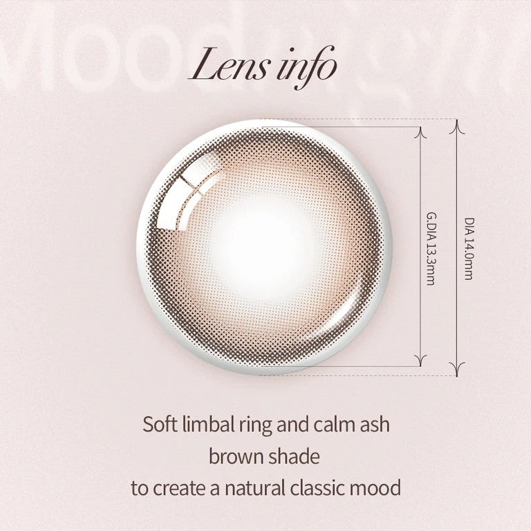 Olens 1 Month Colored Contact Lens Mood Night Mood Brown -3.50 2pcs