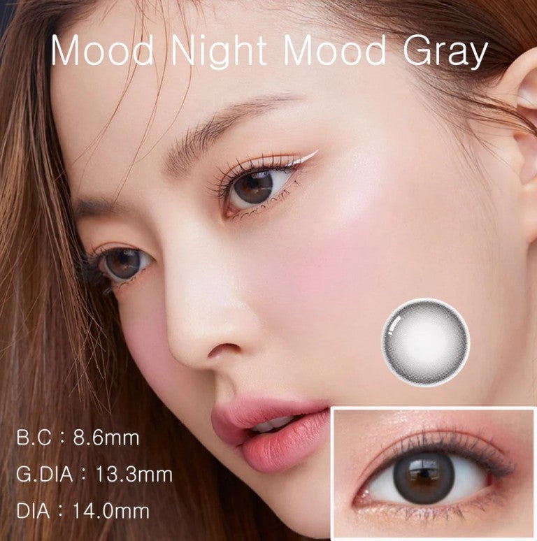 Olens 1 Month Colored Contact Lens Moodnight Mood Gray -3.50 2pcs