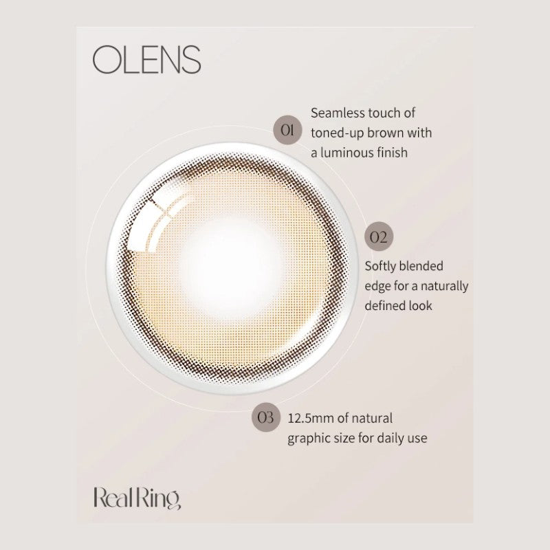 Olens 1 Month Colored Contact Lens Real Ring Brown -4.00 2pcs