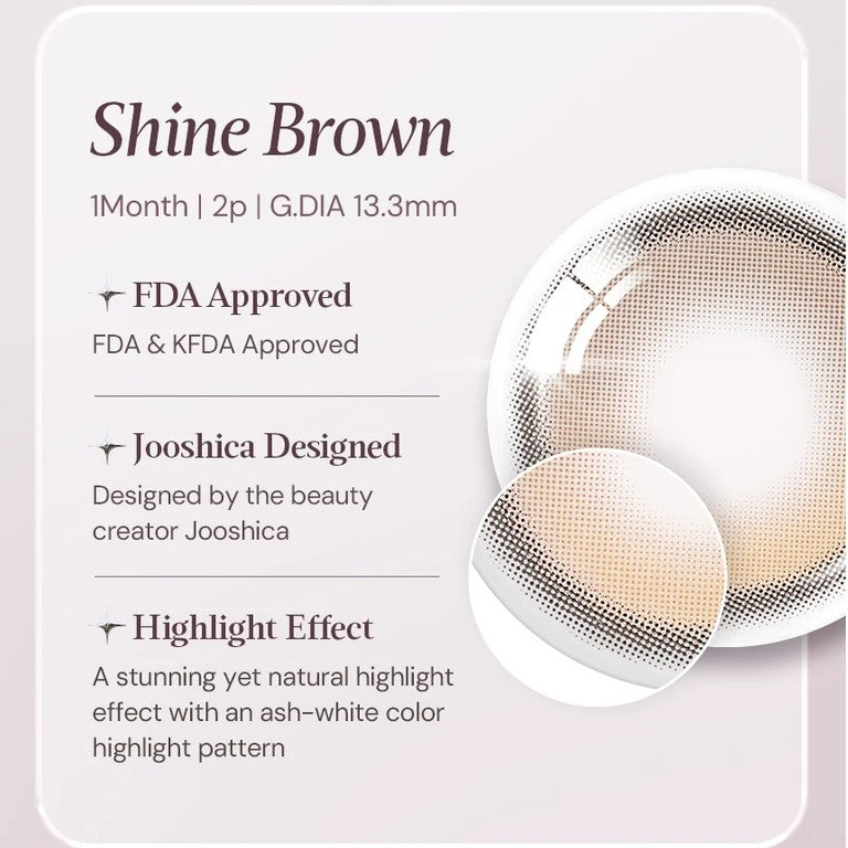 Olens 1 Month Colored Contact Lens Muse Shine Brown -1.50 2pcs