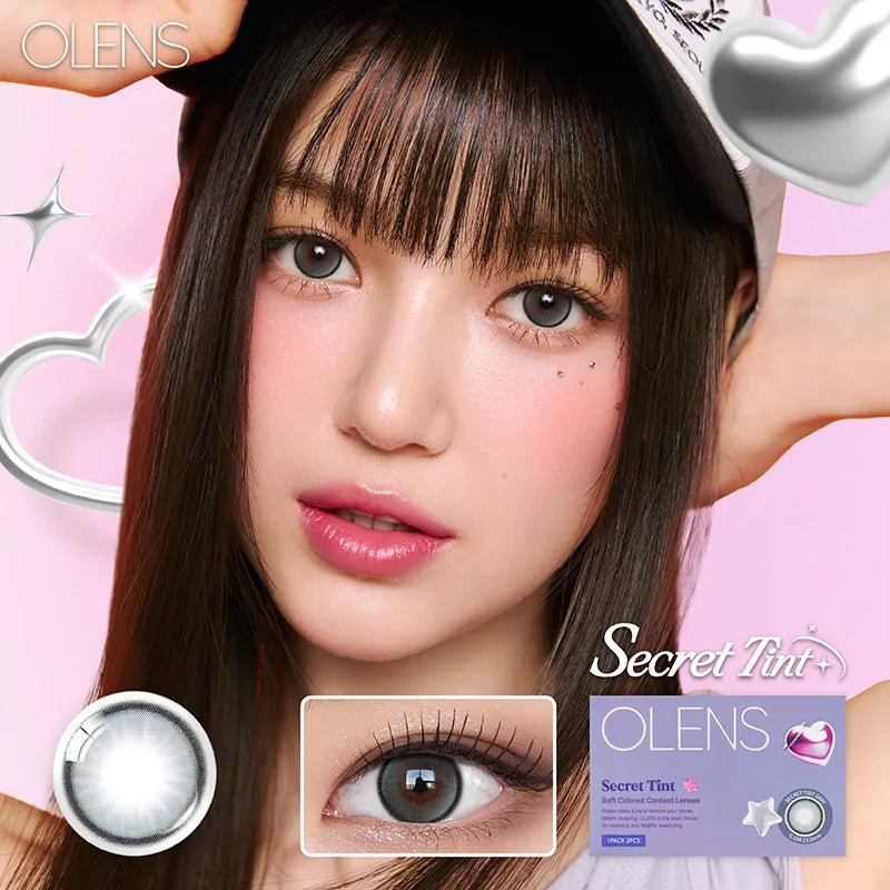 Olens 1 Month Colored Contact Lens Secret Tint Gray -4.50 2pcs