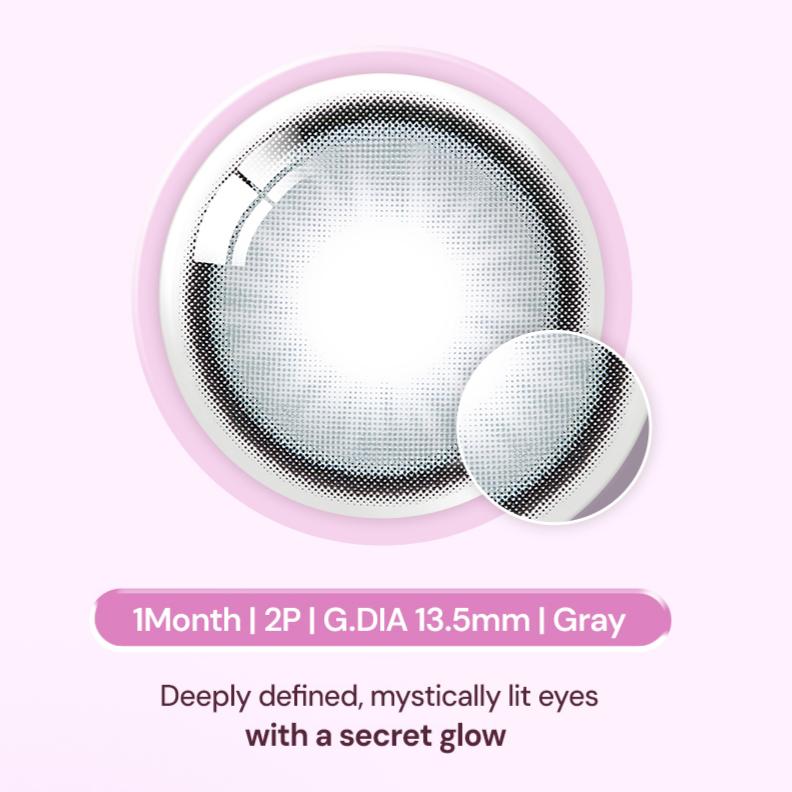 Olens 1 Month Colored Contact Lens Secret Tint Gray -4.50 2pcs