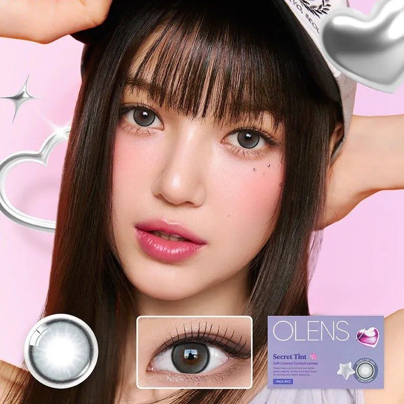 Olens 1 Month Colored Contact Lens Secret Tint Gray -1.50 2pcs