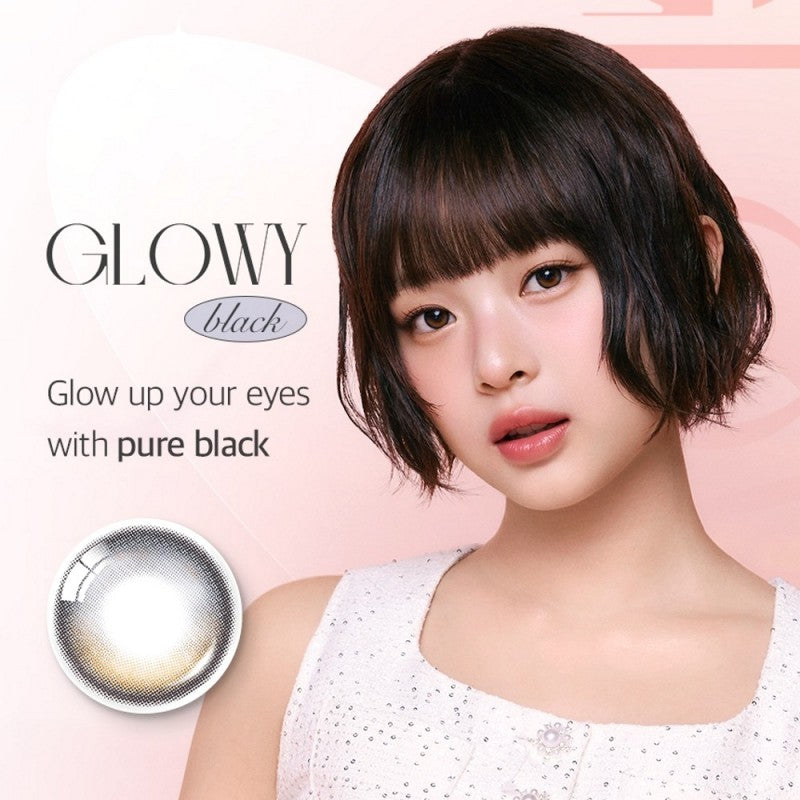 Olens 1 Month Colored Contact Lens Glowy Black -2.00 2pcs