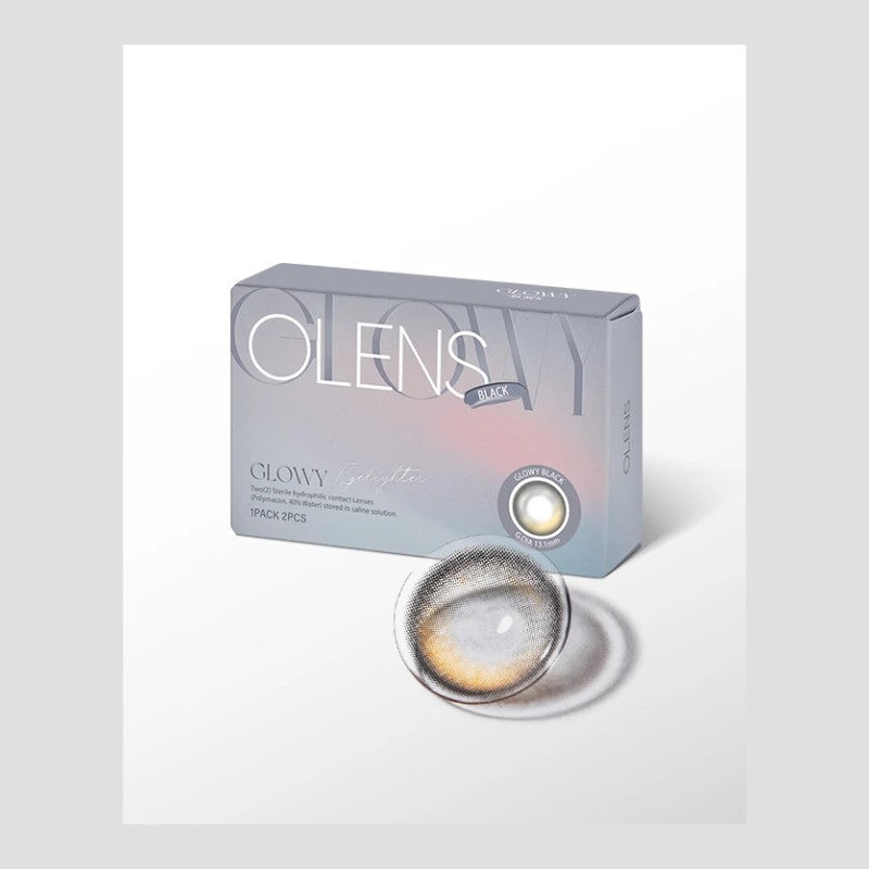 Olens 1 Month Colored Contact Lens Glowy Black -2.00 2pcs