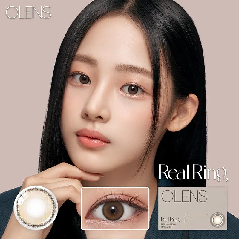 Olens 1 Month Colored Contact Lens Real Ring Brown -3.00 2pcs