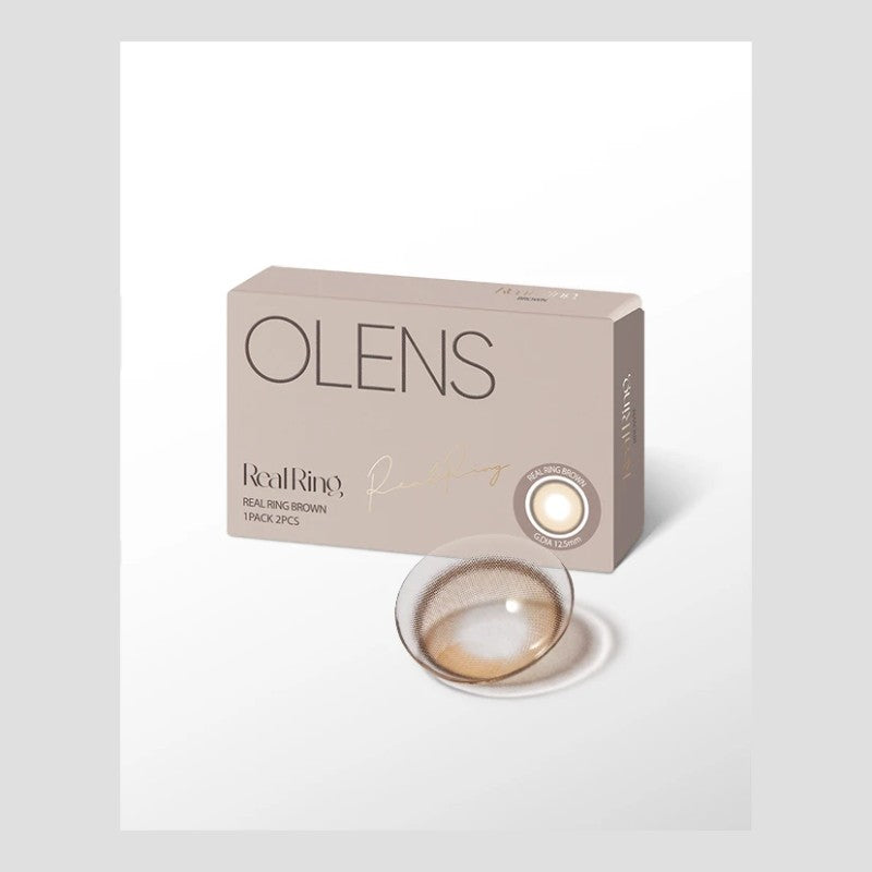 Olens 1 Month Colored Contact Lens Real Ring Brown -3.00 2pcs