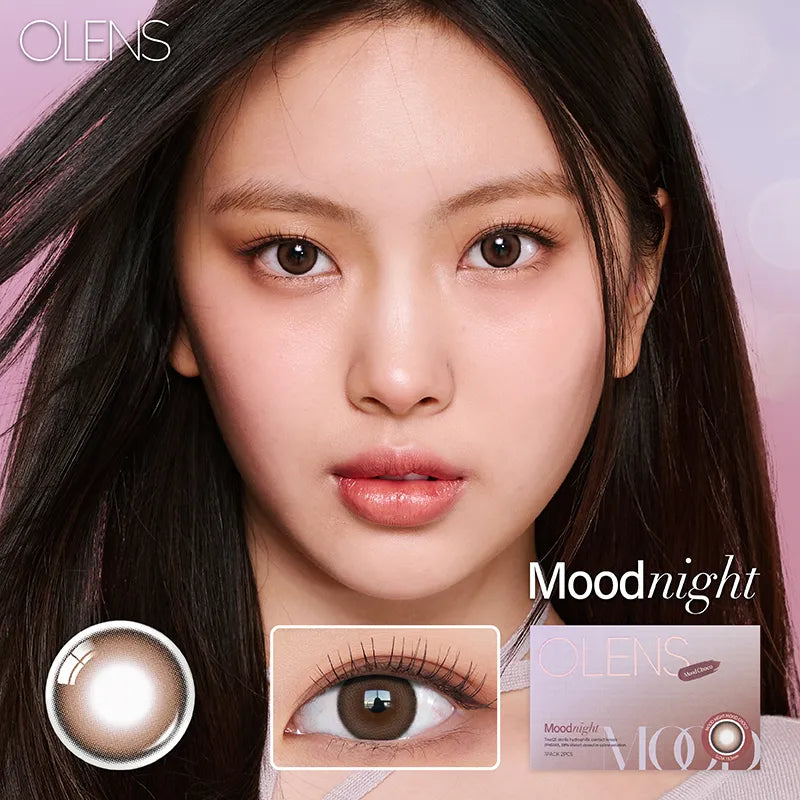Olens 1 Month Colored Contact Lens Mood Night Mood Choco -4.00 2pcs