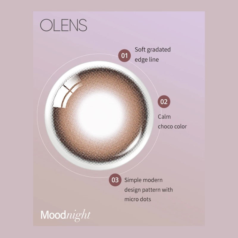 Olens 1 Month Colored Contact Lens Mood Night Mood Choco -3.00 2pcs