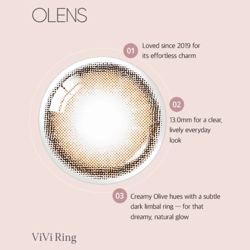 Olens 1 Month Colored Contact Lens Vivi Ring Brown -2.25 2pcs