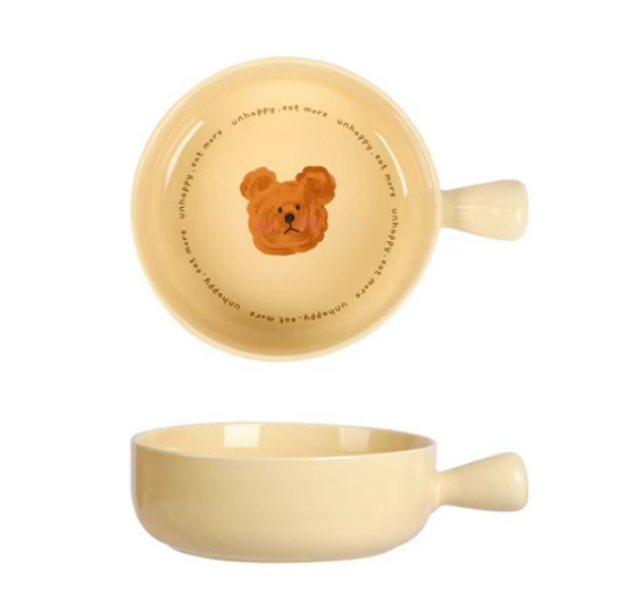 小熊单柄碗-英文小熊