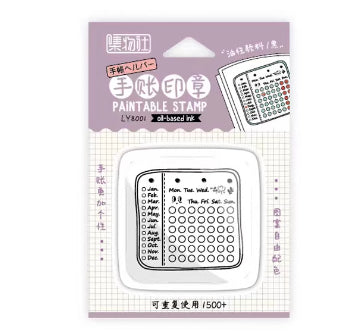 Jiwusha-集物社-手账印章-日期表