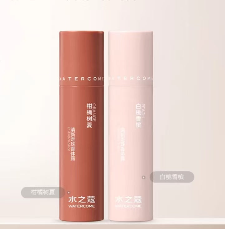Watercome-水之蔻-抱抱熊清新走珠香体露套盒-白桃香槟18ml+柑橘树夏18ml