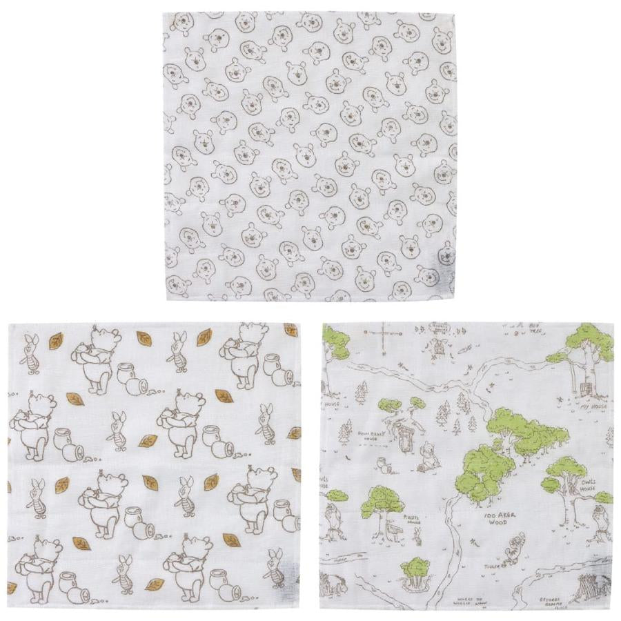 Disney-迪士尼-小熊維尼棉紗抹布3入30x30cm